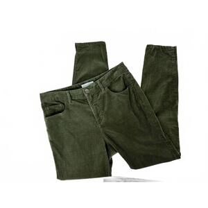 LOFT Olive Green Corduroy Curvy High Waist Skinny Pants Women's Size 28/6